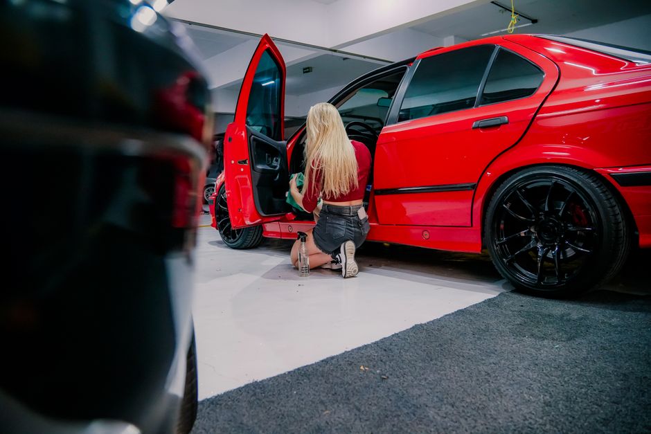 Detailed cleaning of a luxury car interior